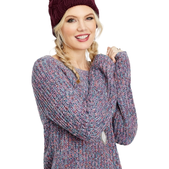 Maurices Multicolor Crewneck Pullover Sweater Size Large - Picture 1 of 8